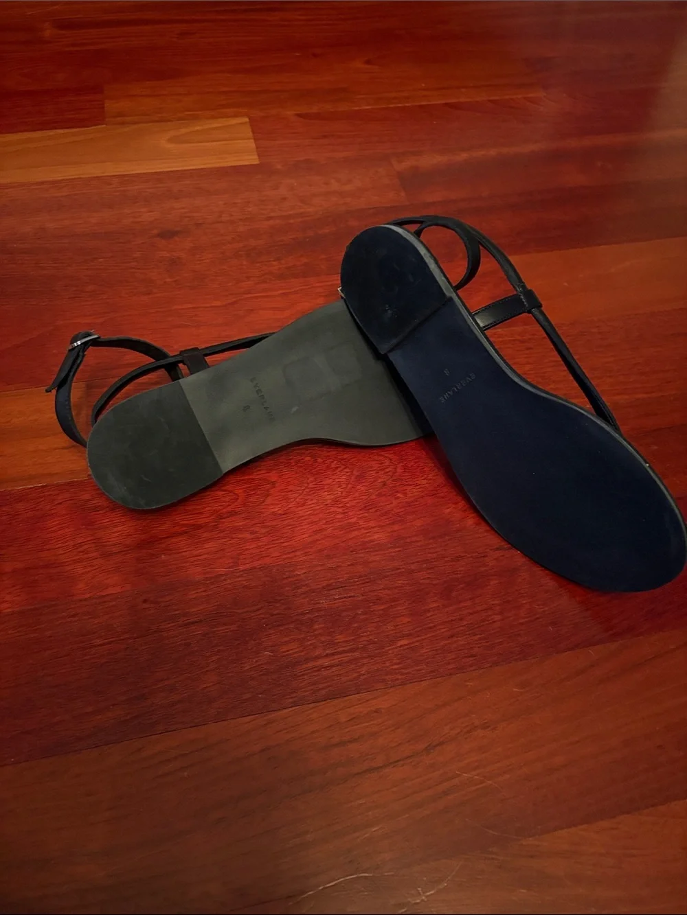 Everlane Black Minimal Leather Sandals - Picture 3 of 4